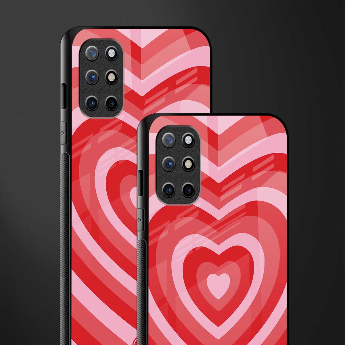 y2k red hearts aesthetic glass case for oneplus 8t image-2