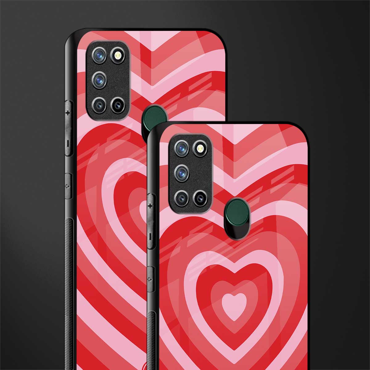 y2k red hearts aesthetic glass case for realme 7i image-2