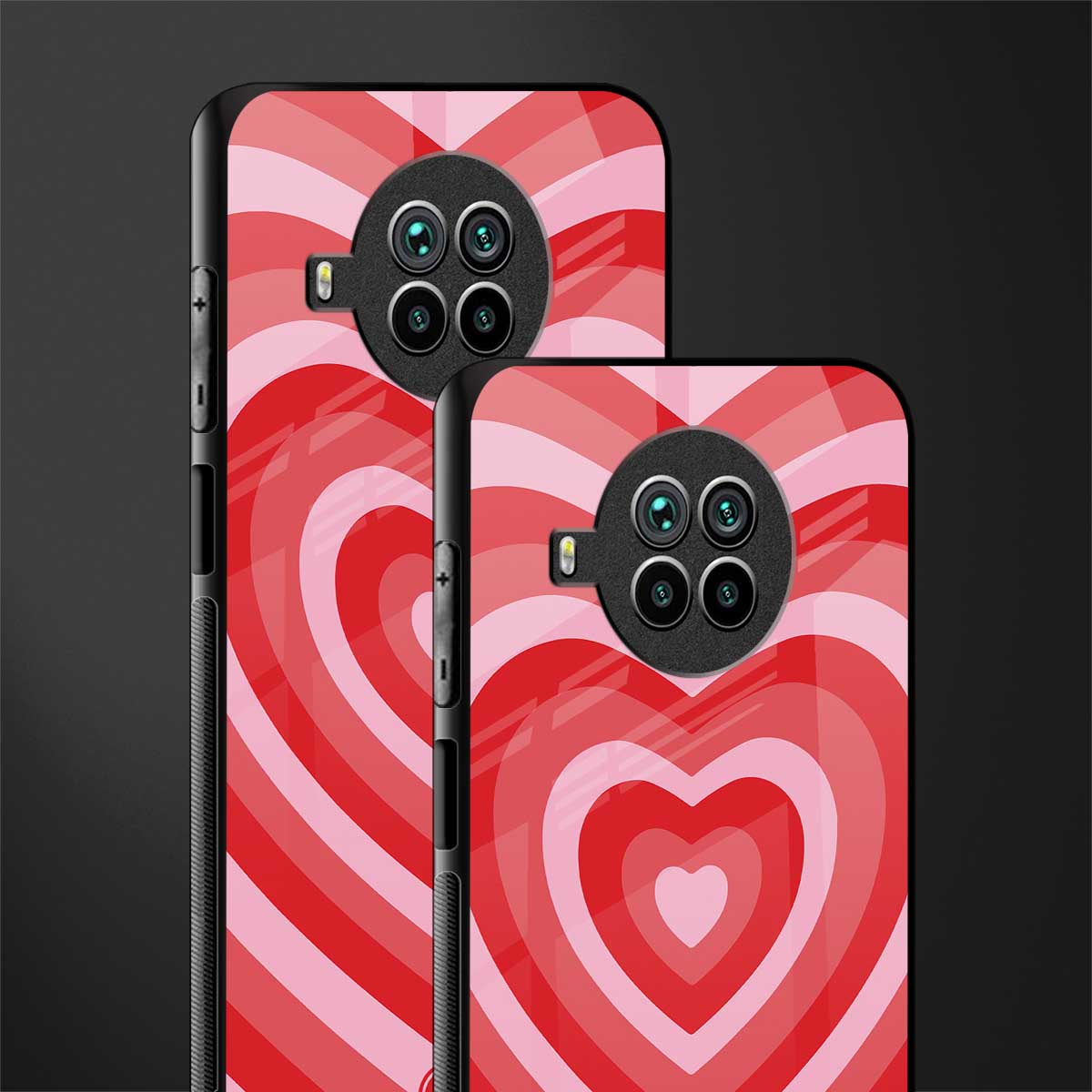 y2k red hearts aesthetic glass case for mi 10i image-2