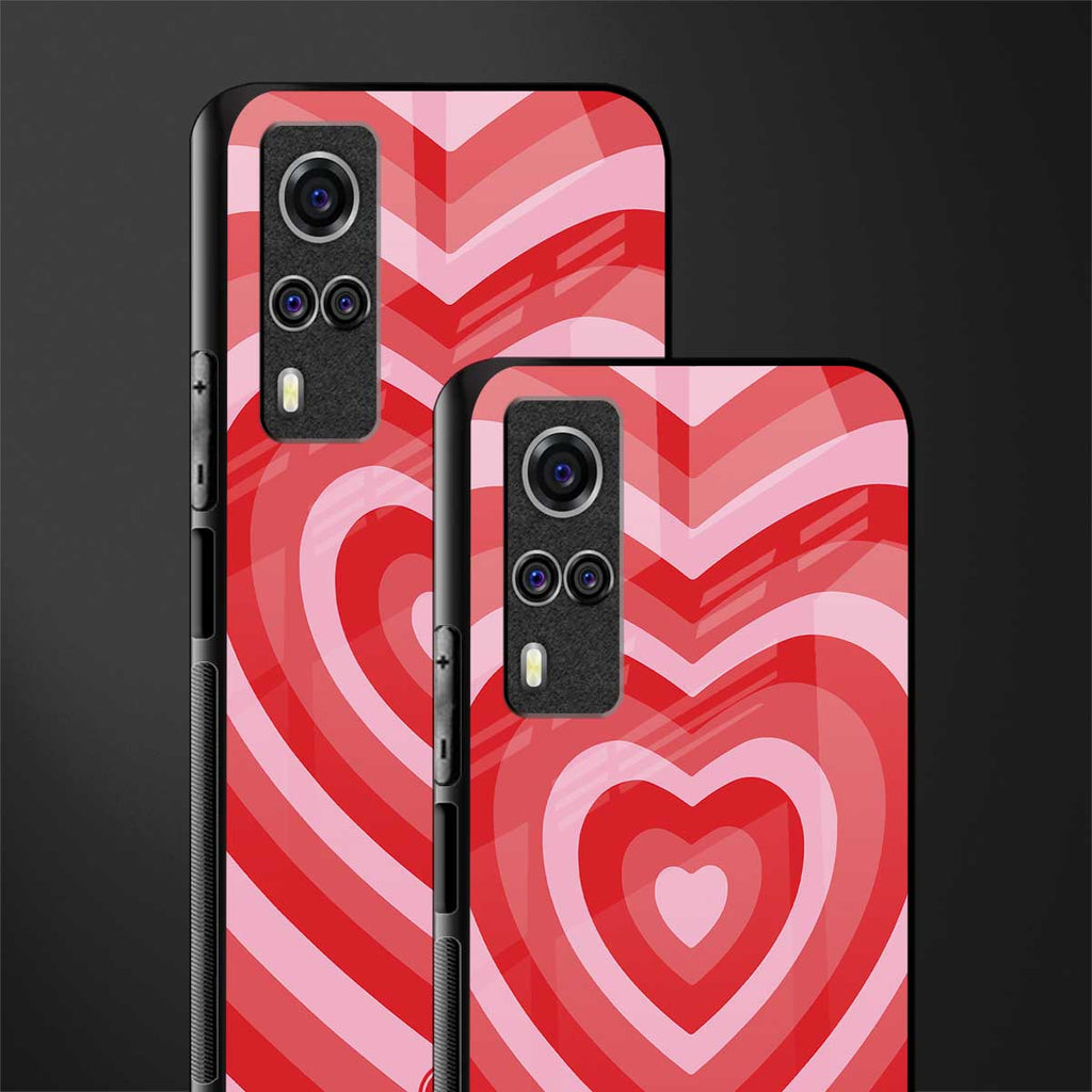 y2k red hearts aesthetic glass case for vivo y51a image-2