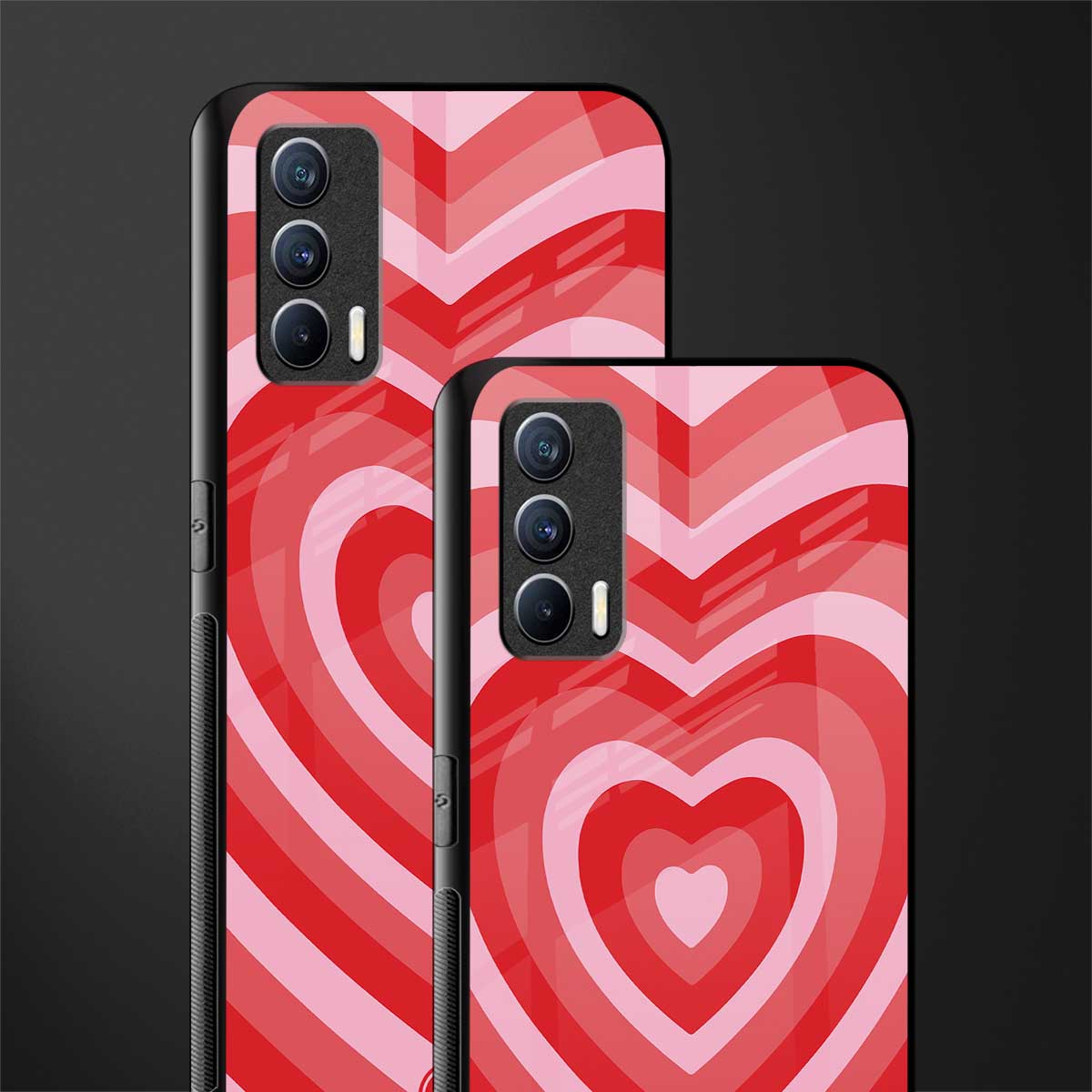 y2k red hearts aesthetic glass case for realme x7 image-2