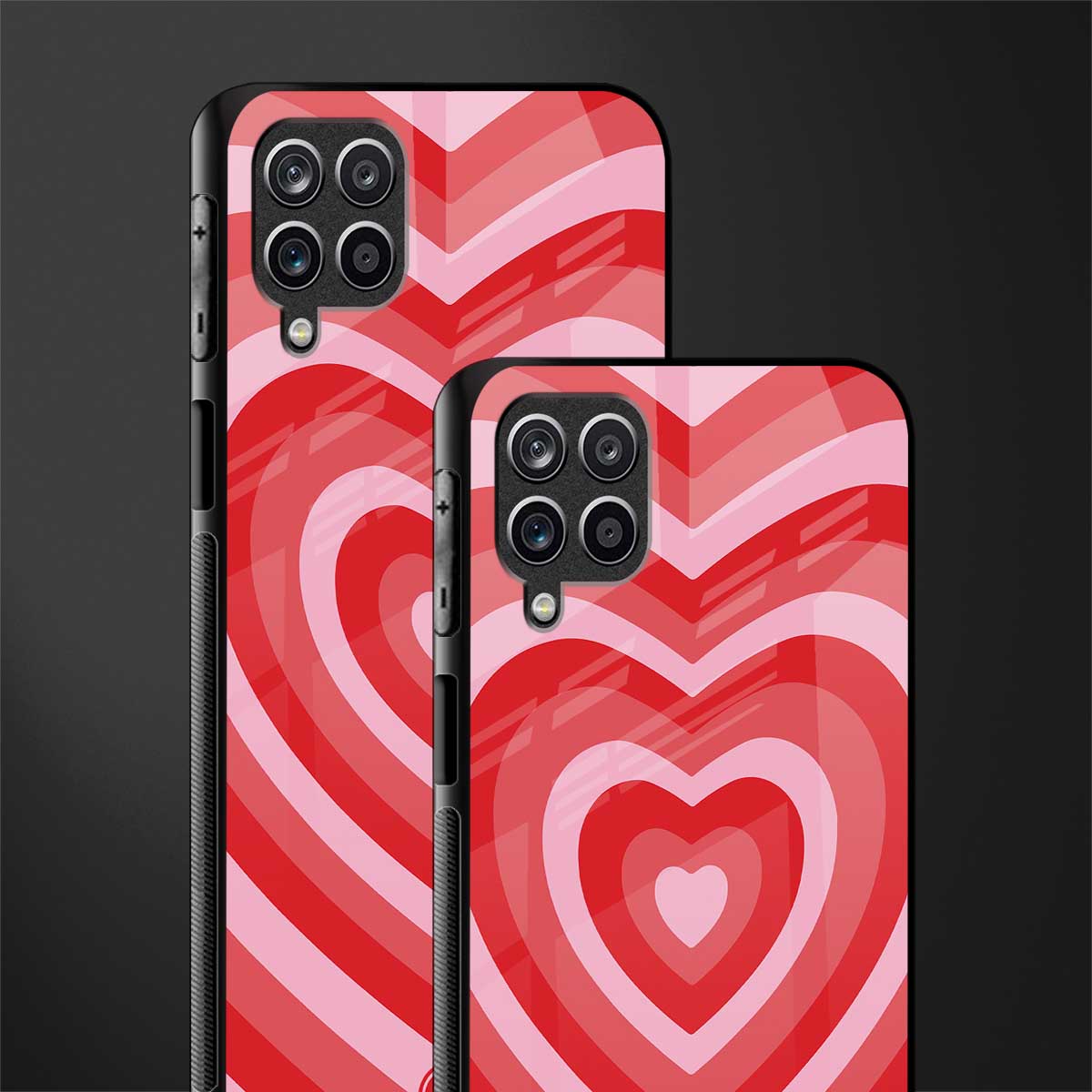 y2k red hearts aesthetic glass case for samsung galaxy a12 image-2