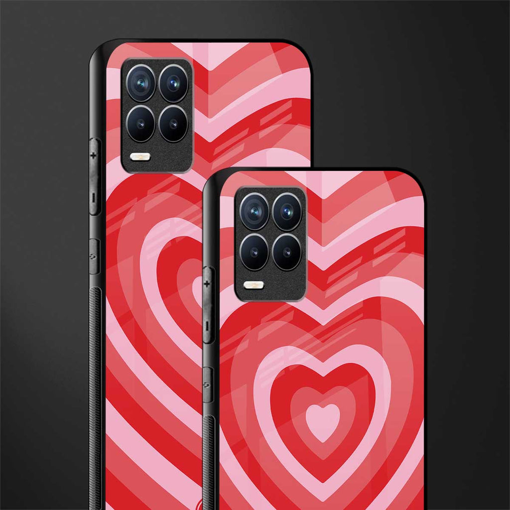 y2k red hearts aesthetic glass case for realme 8 pro image-2