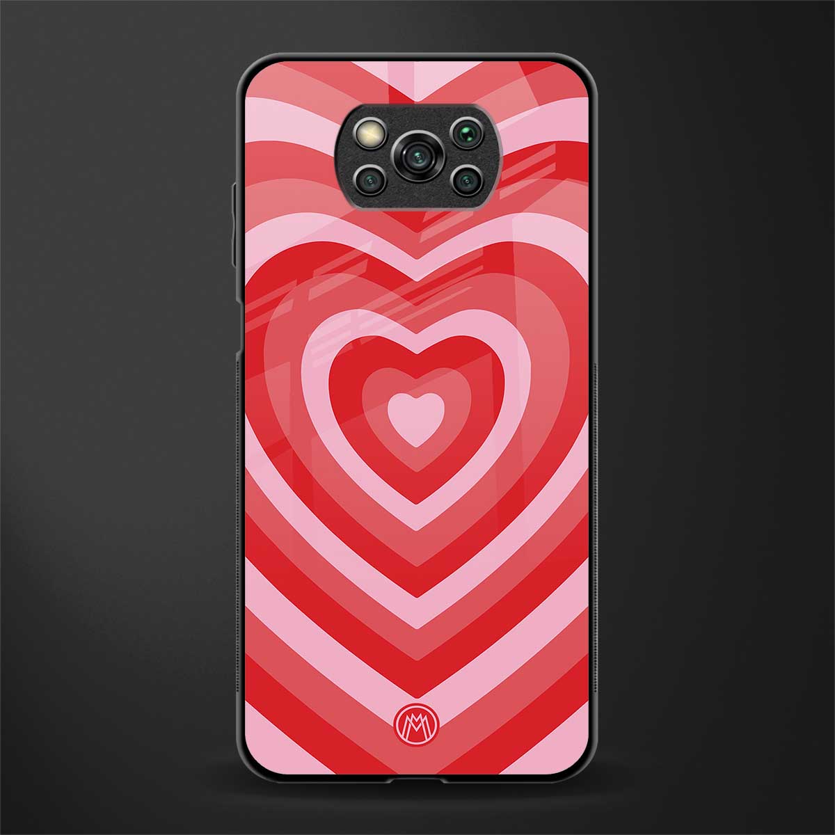 y2k red hearts aesthetic glass case for poco x3 pro image