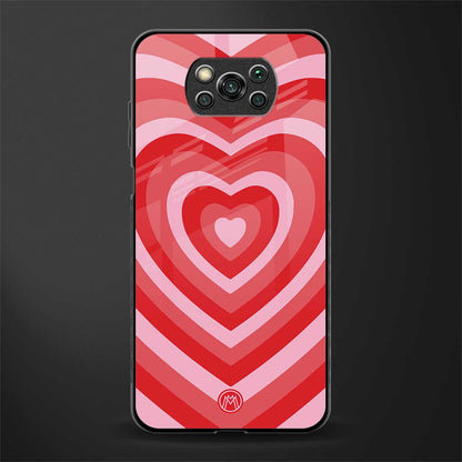 y2k red hearts aesthetic glass case for poco x3 pro image