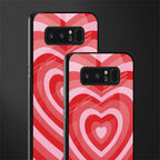 y2k red hearts aesthetic glass case for samsung galaxy note 8 image-2