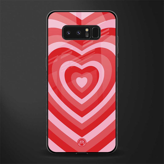 y2k red hearts aesthetic glass case for samsung galaxy note 8 image