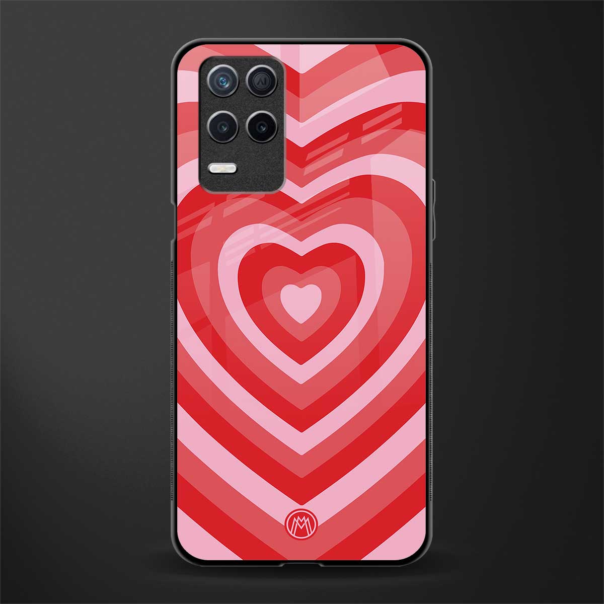 y2k red hearts aesthetic glass case for realme 8 5g image