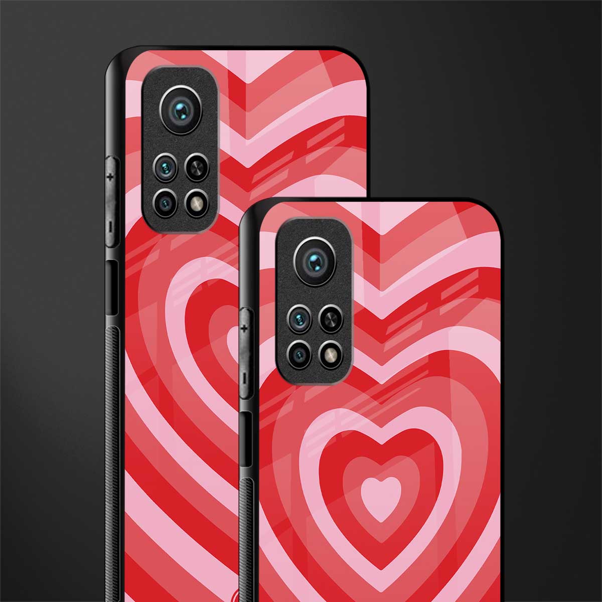 y2k red hearts aesthetic glass case for mi 10t 5g image-2