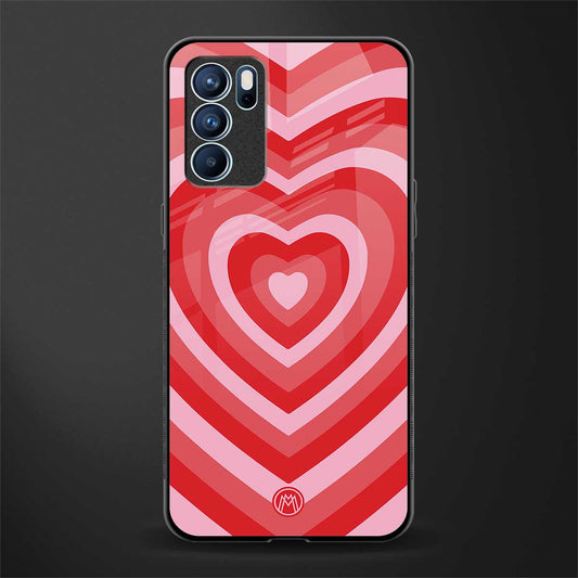 y2k red hearts aesthetic glass case for oppo reno6 pro 5g image