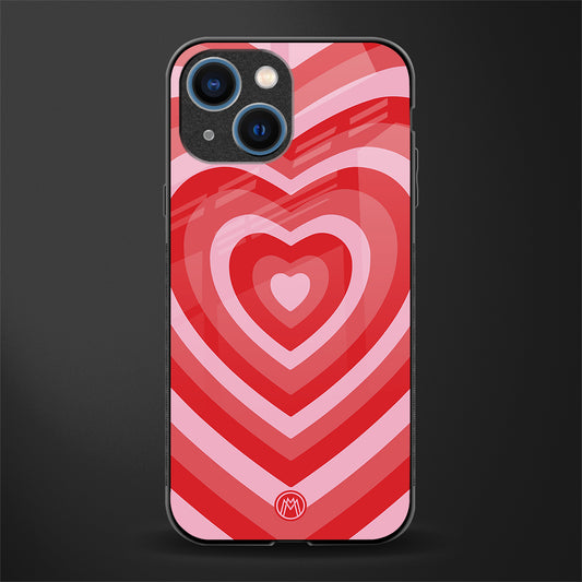 y2k red hearts aesthetic glass case for iphone 13 mini image