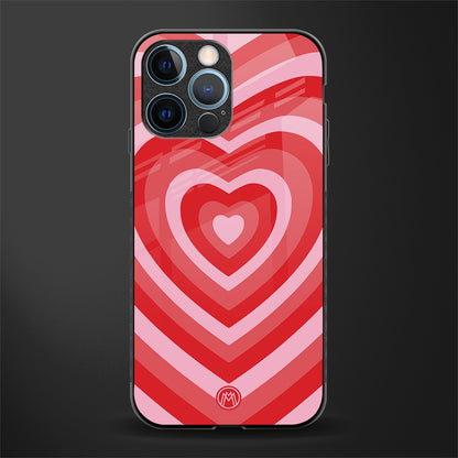 y2k red hearts aesthetic glass case for iphone 14 pro image