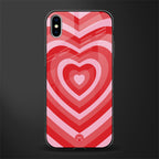 y2k red hearts aesthetic glass case for iphone xs max image