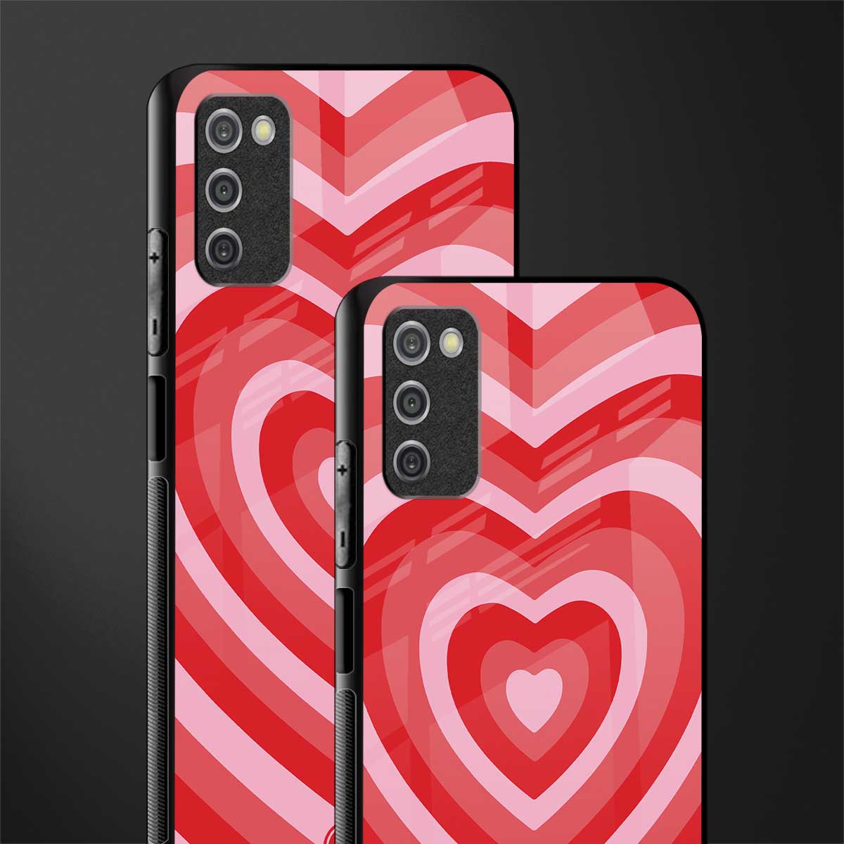 y2k red hearts aesthetic glass case for samsung galaxy a03s image-2