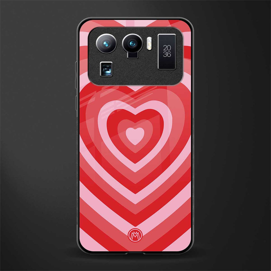 y2k red hearts aesthetic glass case for mi 11 ultra 5g image
