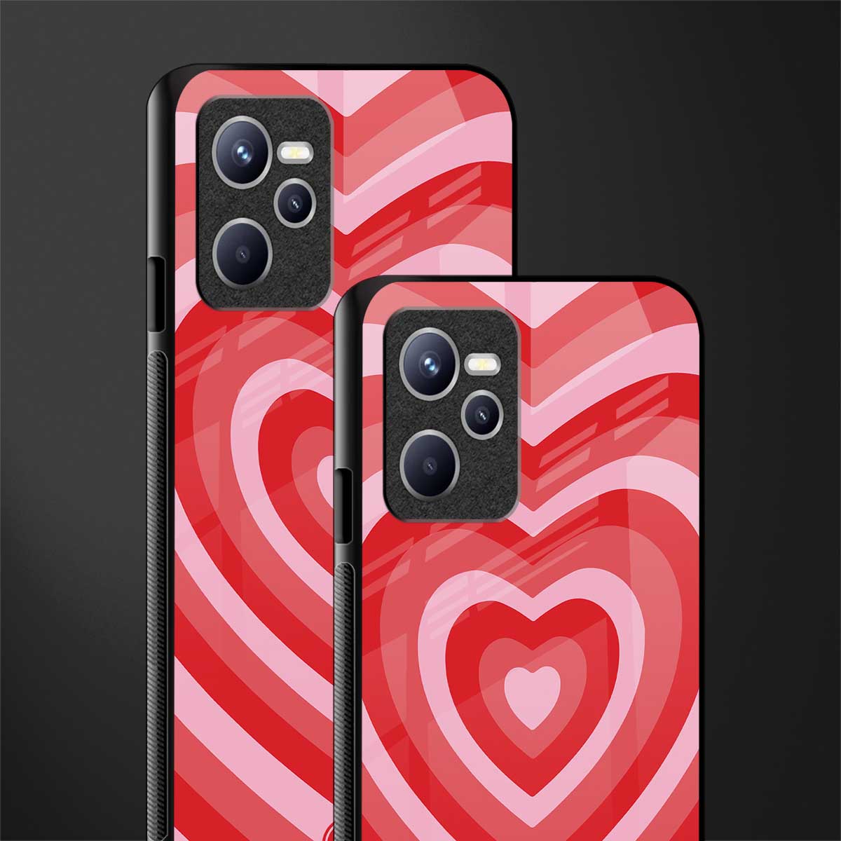 y2k red hearts aesthetic glass case for realme c35 image-2