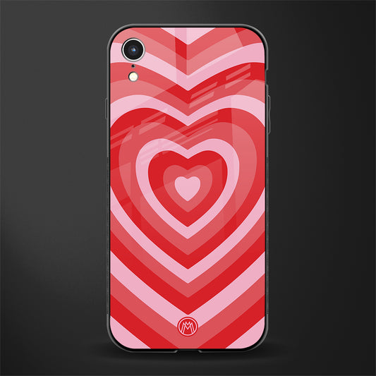 y2k red hearts aesthetic glass case for iphone xr image