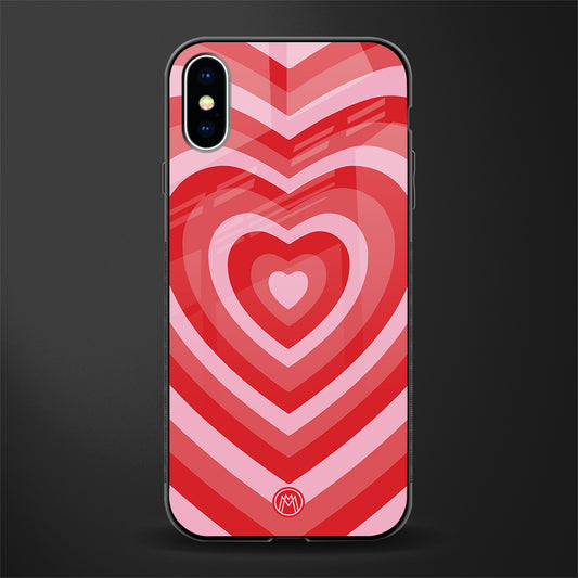 y2k red hearts aesthetic glass case for iphone x image