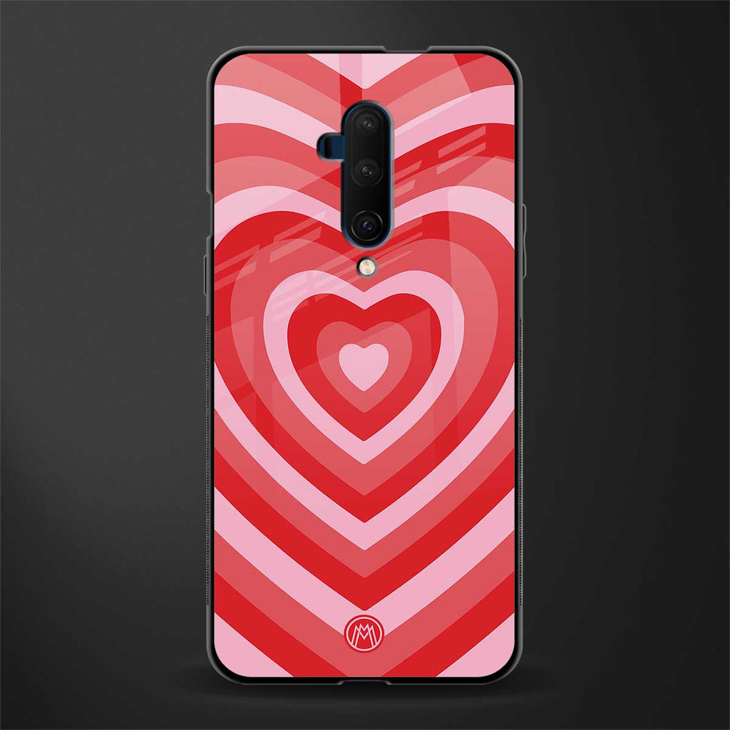 y2k red hearts aesthetic glass case for oneplus 7t pro image