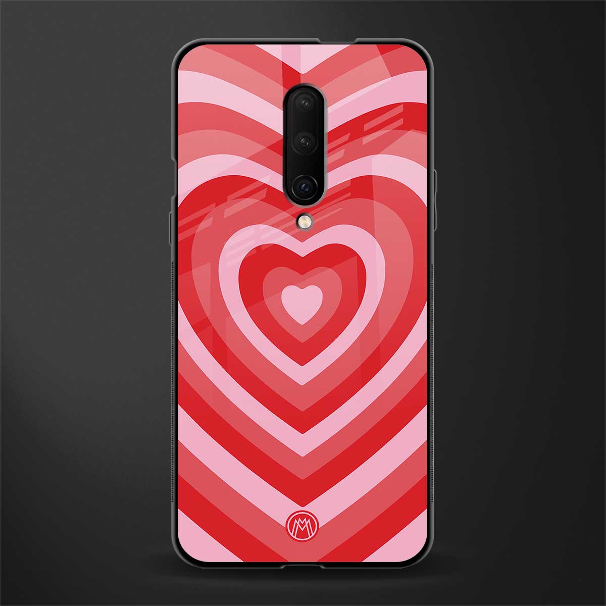 y2k red hearts aesthetic glass case for oneplus 7 pro image