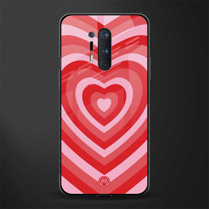 y2k red hearts aesthetic glass case for oneplus 8 pro image