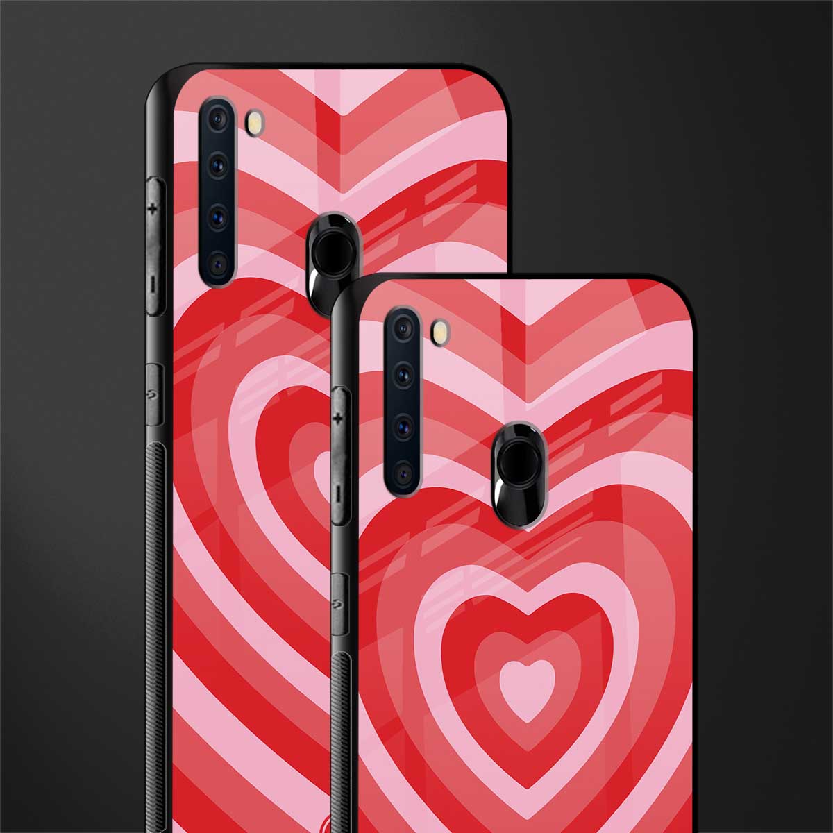 y2k red hearts aesthetic glass case for samsung a21 image-2