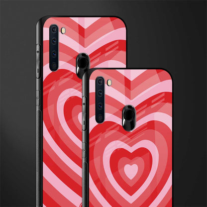 y2k red hearts aesthetic glass case for samsung a21 image-2