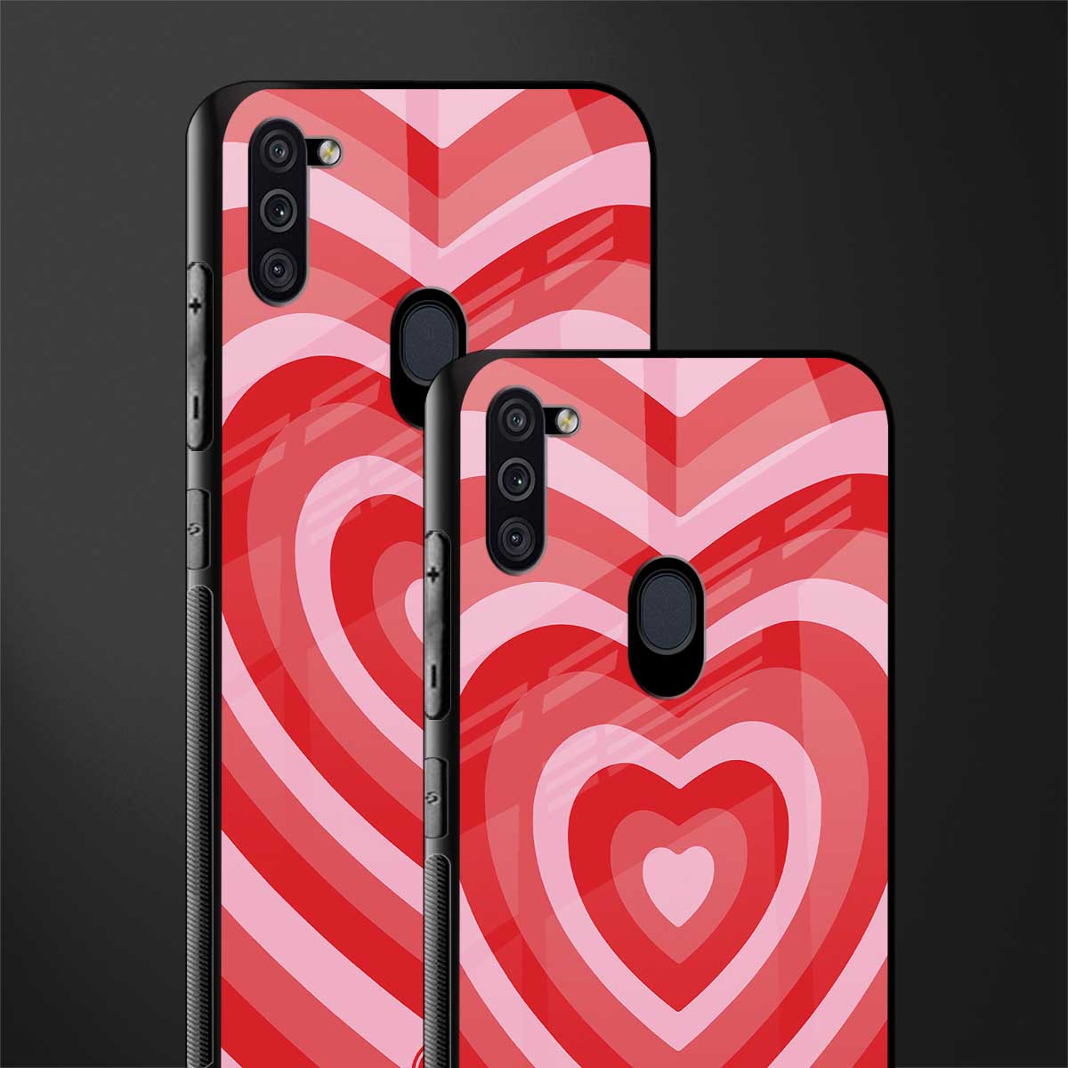 y2k red hearts aesthetic glass case for samsung galaxy m11 image-2