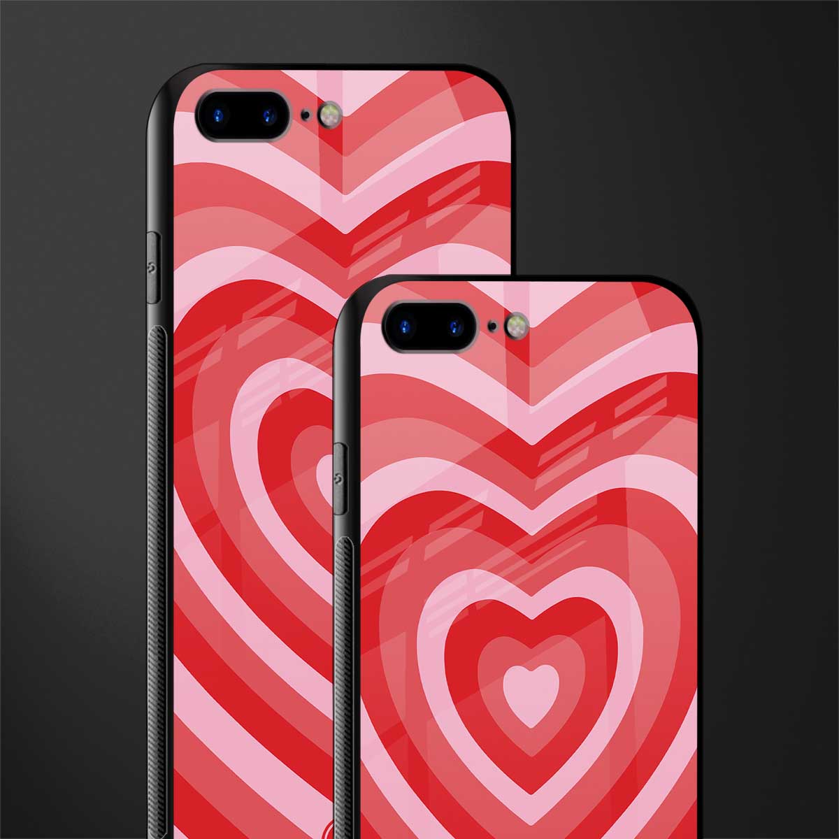 y2k red hearts aesthetic glass case for iphone 8 plus image-2