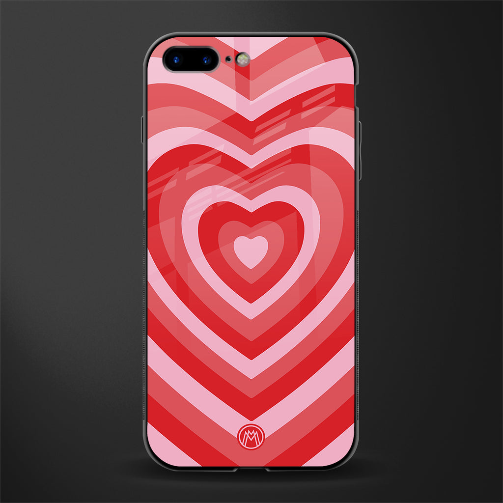 y2k red hearts aesthetic glass case for iphone 7 plus image