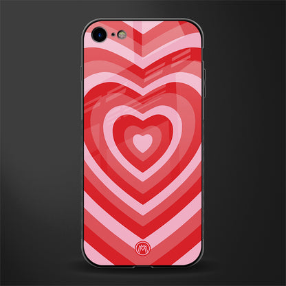 y2k red hearts aesthetic glass case for iphone 8 image