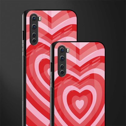 y2k red hearts aesthetic glass case for oneplus nord ac2001 image-2