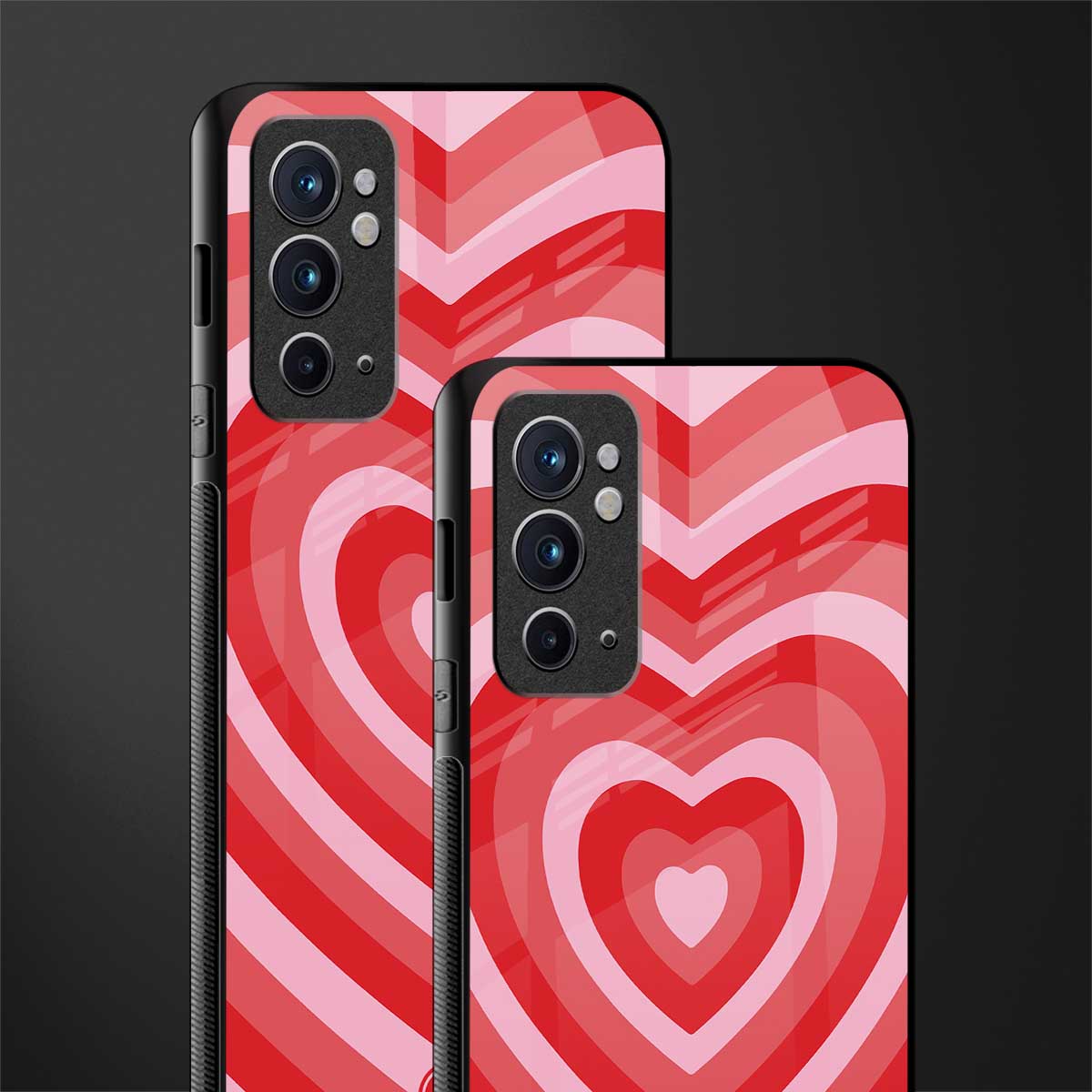 y2k red hearts aesthetic glass case for oneplus 9rt image-2
