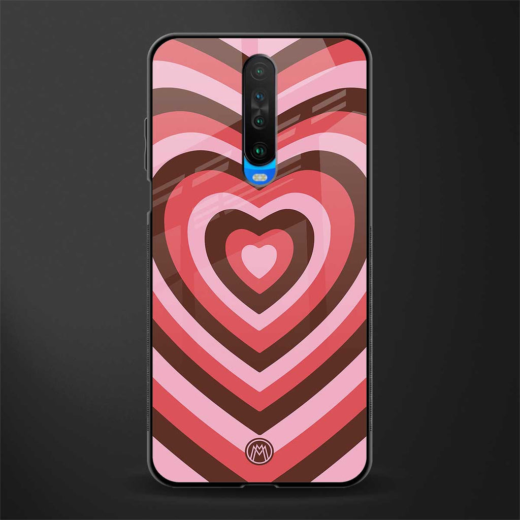y2k red pink brown hearts aesthetic glass case for poco x2 image