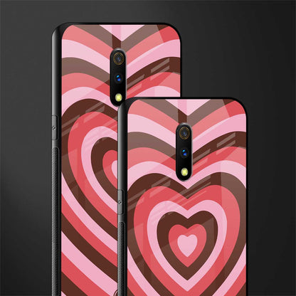 y2k red pink brown hearts aesthetic glass case for oppo k3 image-2