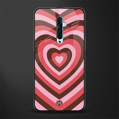y2k red pink brown hearts aesthetic glass case for oppo reno 2f image