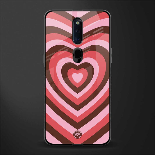 y2k red pink brown hearts aesthetic glass case for oppo f11 pro image