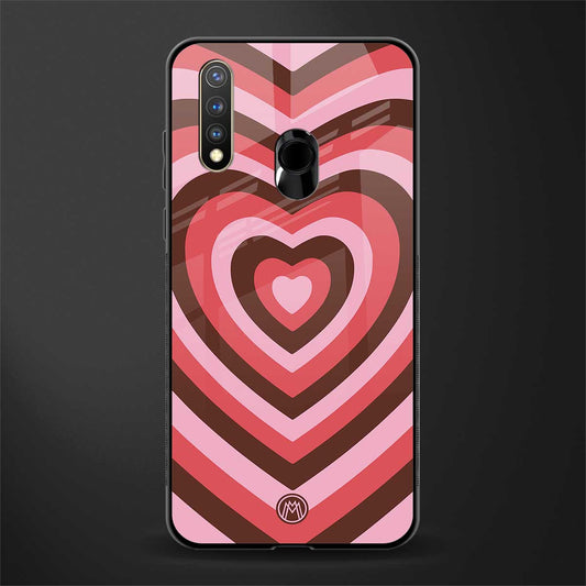 y2k red pink brown hearts aesthetic glass case for vivo y19 image