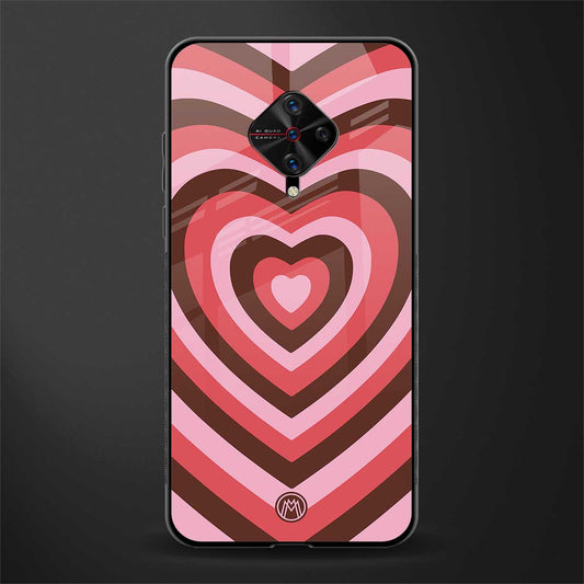 y2k red pink brown hearts aesthetic glass case for vivo s1 pro image