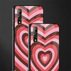 y2k red pink brown hearts aesthetic glass case for vivo z1x image-2