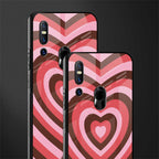 y2k red pink brown hearts aesthetic glass case for vivo v15 image-2