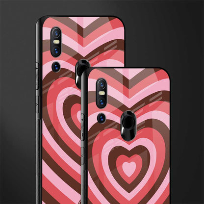 y2k red pink brown hearts aesthetic glass case for vivo v15 image-2