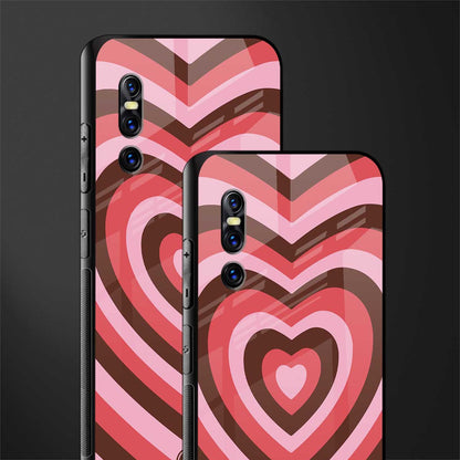 y2k red pink brown hearts aesthetic glass case for vivo v15 pro image-2