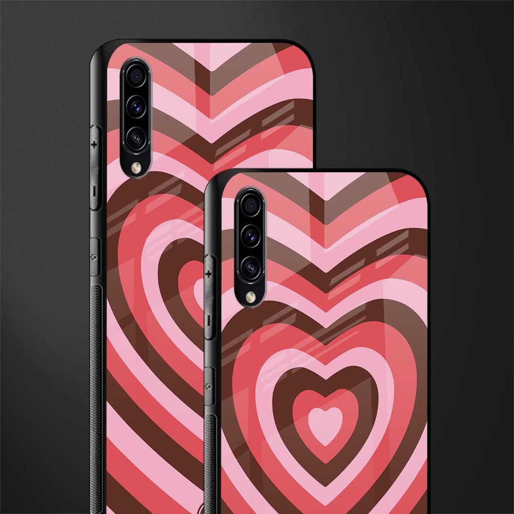 y2k red pink brown hearts aesthetic glass case for samsung galaxy a50s image-2