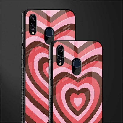y2k red pink brown hearts aesthetic glass case for samsung galaxy a30 image-2