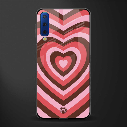 y2k red pink brown hearts aesthetic glass case for samsung galaxy a7 2018 image