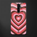y2k red pink brown hearts aesthetic glass case for redmi note 8 pro image