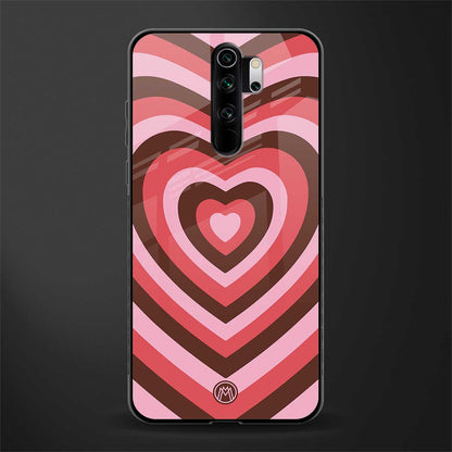 y2k red pink brown hearts aesthetic glass case for redmi note 8 pro image