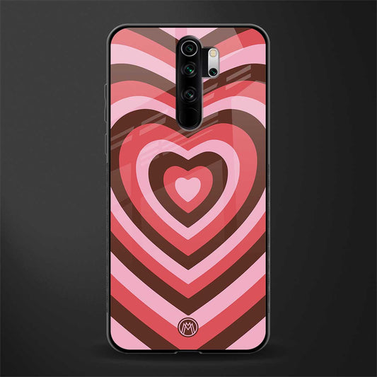 y2k red pink brown hearts aesthetic glass case for redmi note 8 pro image