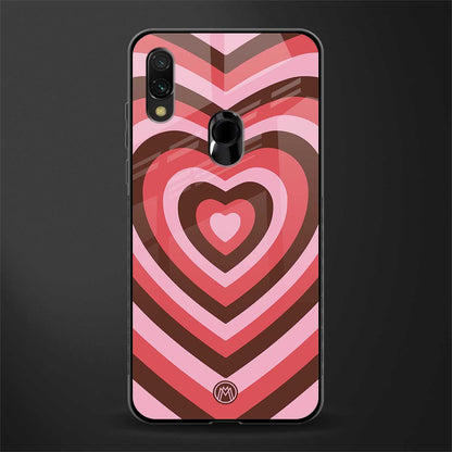 y2k red pink brown hearts aesthetic glass case for redmi note 7 image